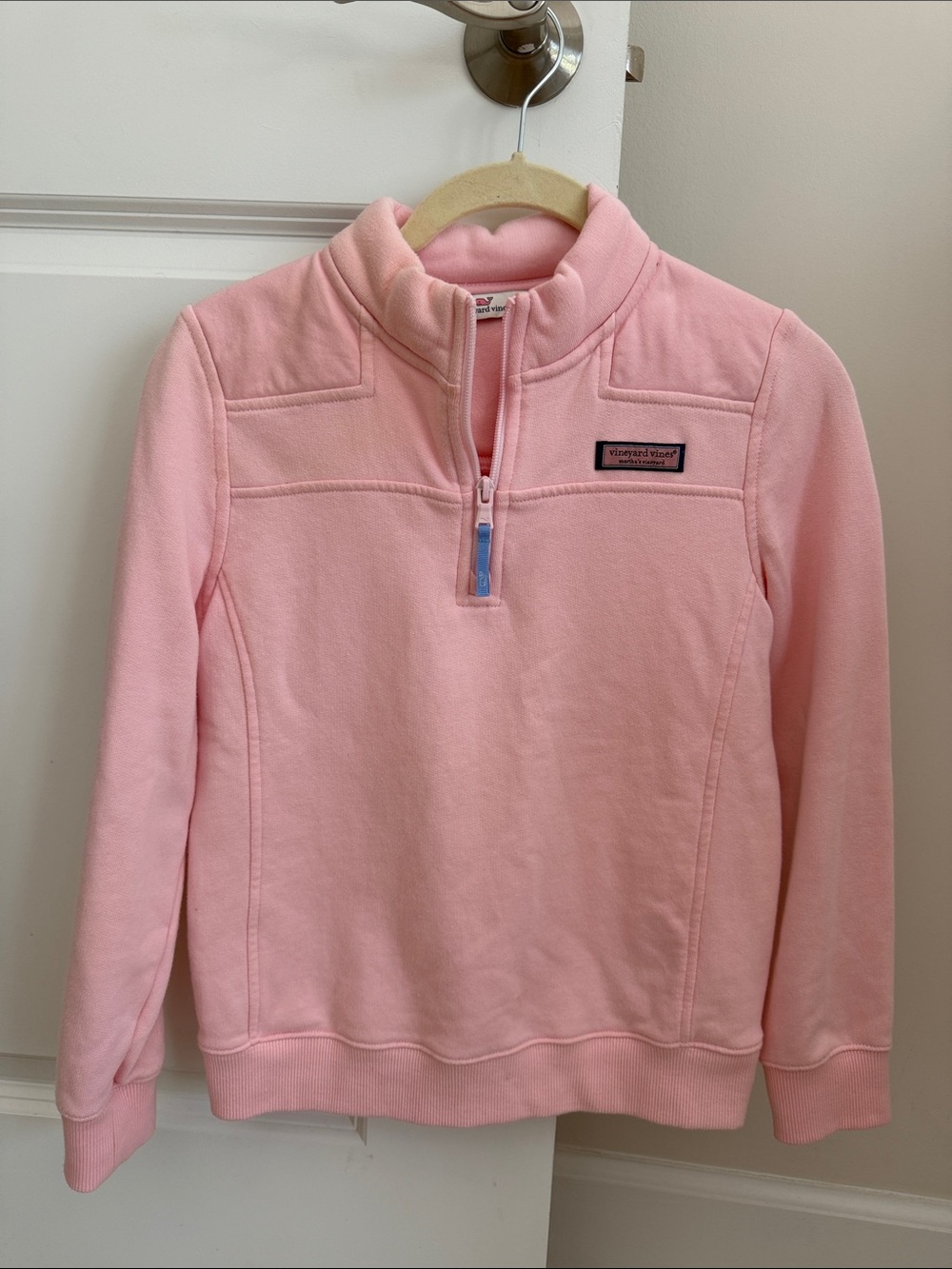 Vineyard Vines Light Pink Quarter-Zip Fleece Pullover